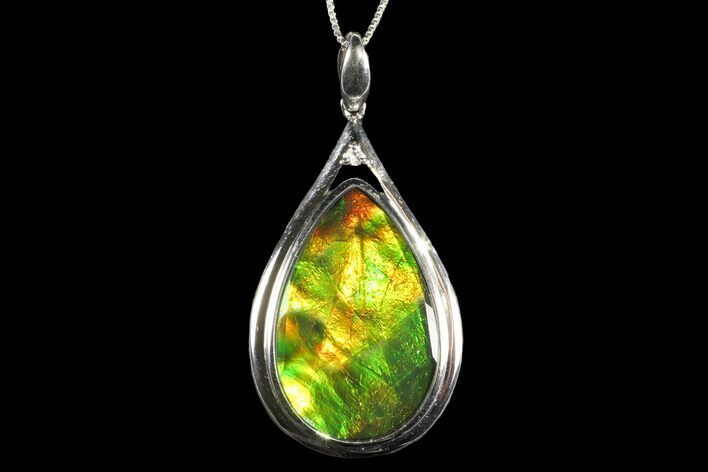 Ammolite Pendant with Sterling Silver - Chain Included #143572